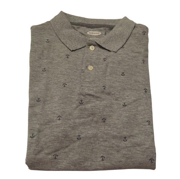 OLD NAVY Grey/Navy Anchor Polo - Picture 3 of 9